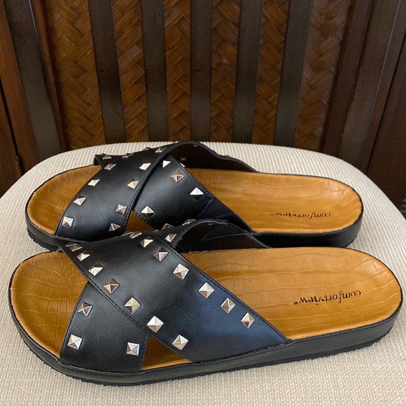 COMFORTVIEW - Gia Studded Sandal Black 12W NWOB - Picture 4 of 7